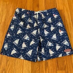 VINEYARD VINES Mens 20’ Scene Chappy Trunks Swim Shorts Blue